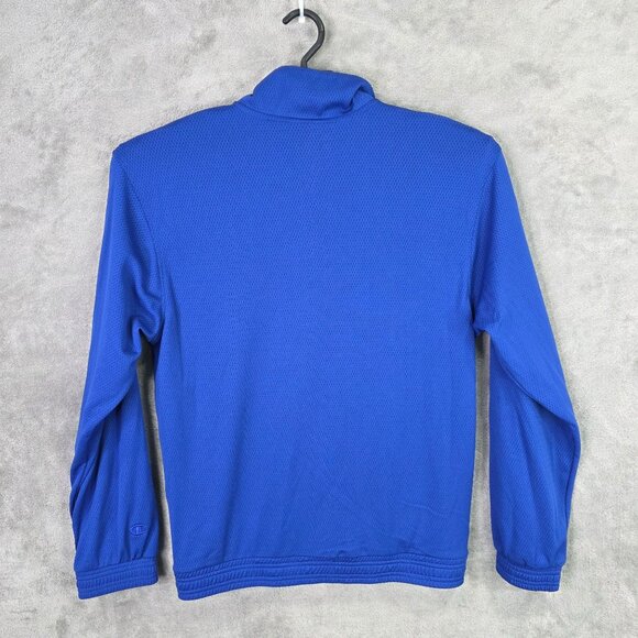 Mens Champion Blue Track Mesh Jacket Full Zip 100% Polyester Mock Neck Size S - Picture 6 of 9